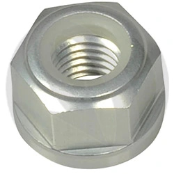 Hexagon nut with collar and plastic insert 0011SIL - silver ergal 7075