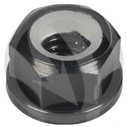 Hexagon nut with collar and plastic insert 0011NER - black ergal 7075 | Lightech