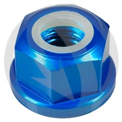 Hexagon nut with collar and plastic insert 0011COB - cobalt ergal 7075