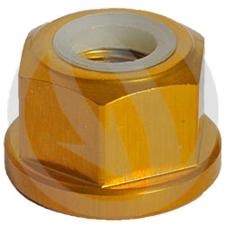 Hexagon nut with collar and plastic insert 0011ORO - gold ergal 7075