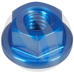 Hexagon nut with collar 0015COB - cobalt ergal 7075