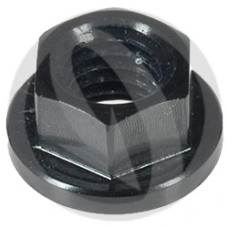 Hexagon nut with collar 0015NER - black ergal 7075