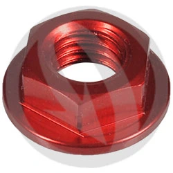 Hexagon nut with collar 0015ROS - red ergal 7075