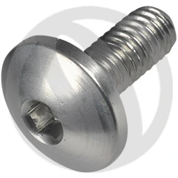 Slotted flat mushroom head screw hexagon socket 002SIL - silver ergal 7075