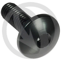 Slotted flat mushroom head screw hexagon socket 002NER - black ergal 7075