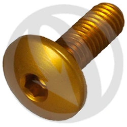Slotted flat mushroom head screw hexagon socket 002ORO - gold ergal 7075