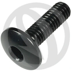 002 bolt - black ergal 7075 - M6 x 20 | Lightech