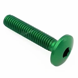 Slotted flat mushroom head screw hexagon socket 002VER - green ergal 7075