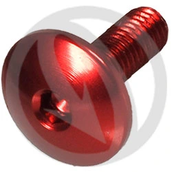 Slotted flat mushroom large head screw hexagon socket 003ROS - red ergal 7075