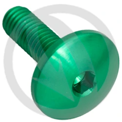 Slotted flat mushroom large head screw hexagon socket 003VER - green ergal 7075