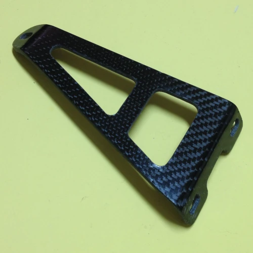 SC Project exhaust system bracket | glossy twill carbon