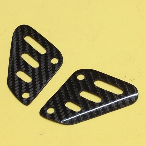 Couple of passenger heel guards | glossy twill carbon