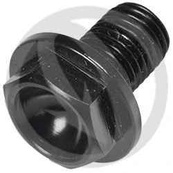 004 bolt - black ergal 7075 - M10 x 15 P 1.25 | Lightech