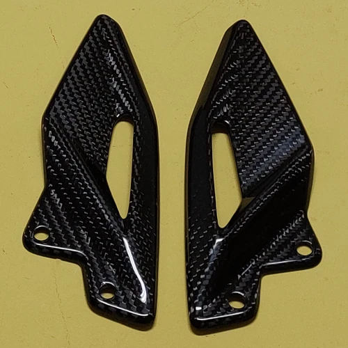 Couple of rider heel guards | matte plain carbon