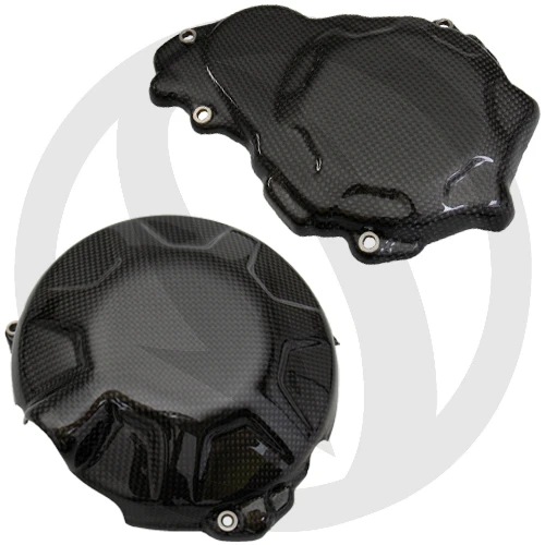 Engine crankcase guard kit | glossy plain carbon