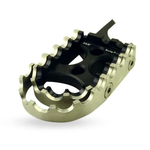 Coppia pedane rally per pilota | corpo nero ed inserti nero argento | SAM Racing Parts