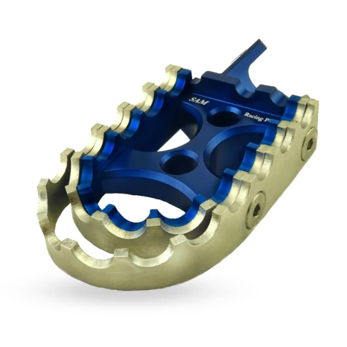 Coppia pedane rally per pilota | corpo blu ed inserti blu argento | SAM Racing Parts