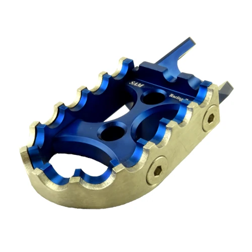 Coppia pedane standard per pilota | corpo blu ed inserti blu argento | SAM Racing Parts