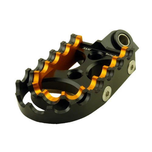 Coppia pedane rally per pilota | corpo nero ed inserti arancio nero | SAM Racing Parts