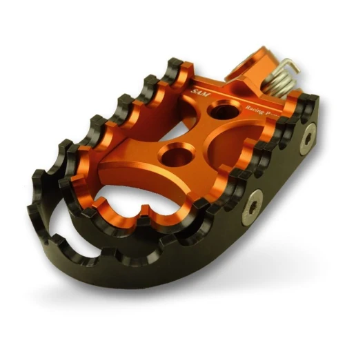 Coppia pedane rally per pilota | corpo arancio ed inserti arancio nero | SAM Racing Parts