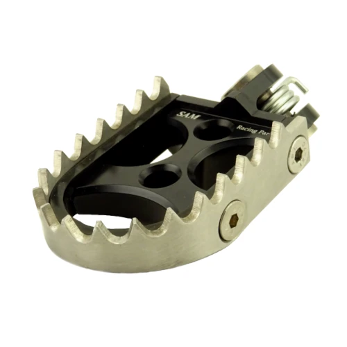 Coppia pedane standard per pilota | corpo nero ed inserto argento | SAM Racing Parts