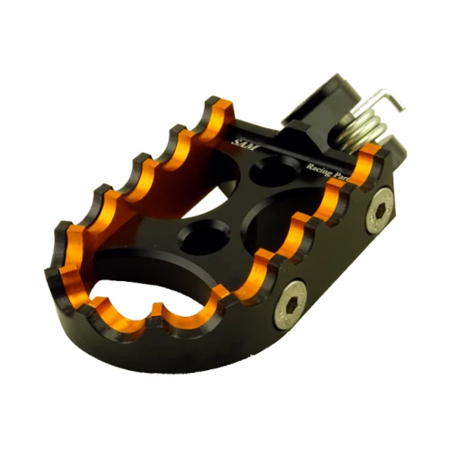 Coppia pedane standard per pilota | corpo nero ed inserti arancio nero | SAM Racing Parts