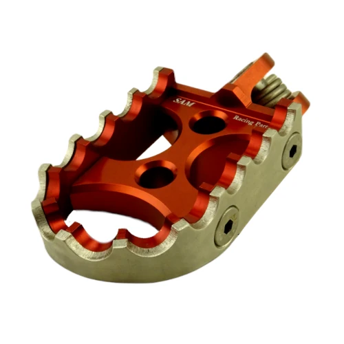 Coppia pedane standard per pilota | corpo arancio ed inserti arancio argento | SAM Racing Parts