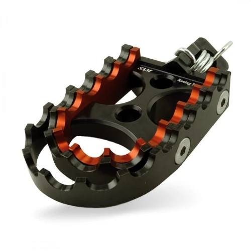 Coppia pedane rally per pilota | corpo nero ed inserti arancio nero | SAM Racing Parts