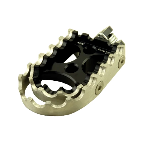 Coppia pedane rally per pilota | corpo nero ed inserti nero argento | SAM Racing Parts