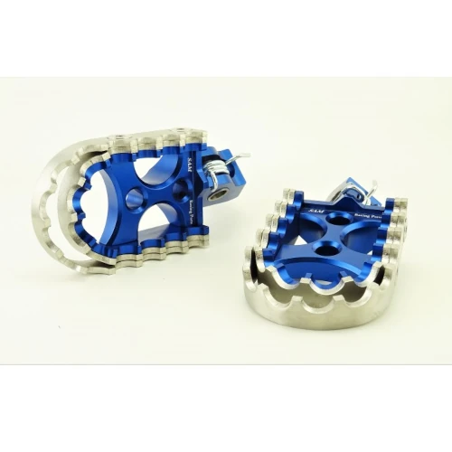 Coppia pedane rally per pilota | corpo blu ed inserti blu argento | SAM Racing Parts