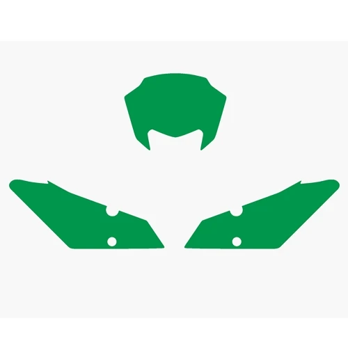 Kit adesivi portanumero verde | Silenziatore doppio | Blackbird Racing