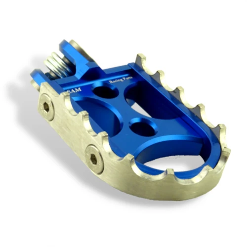 Coppia pedane standard per pilota | corpo blu ed inserto argento | SAM Racing Parts
