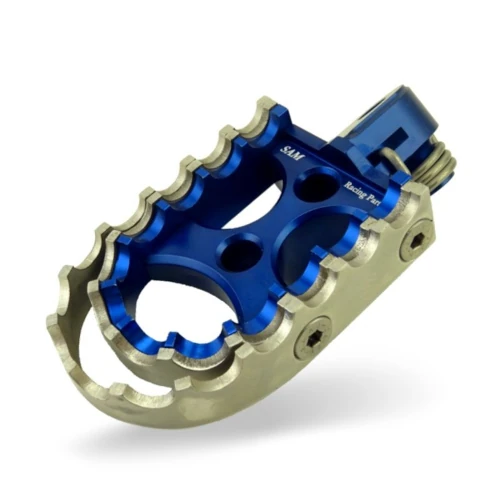 Coppia pedane rally per pilota | corpo blu ed inserti blu argento | SAM Racing Parts