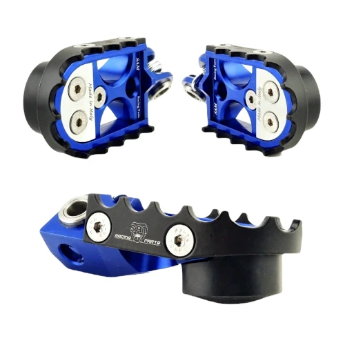Couple of standard footpegs for driver | blue body and black insert | SAM Racing Parts