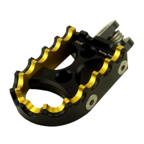 Coppia pedane standard per pilota | corpo nero ed inserti oro nero | SAM Racing Parts