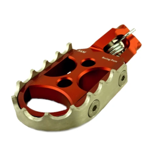 Coppia pedane standard per pilota | corpo arancio ed inserto argento | SAM Racing Parts