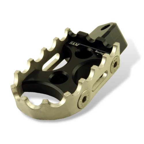 Coppia pedane per passeggero | corpo nero ed inserto argento | SAM Racing Parts