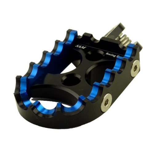 Coppia pedane standard per pilota | corpo nero ed inserti blu nero | SAM Racing Parts