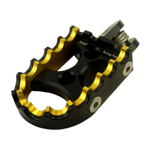 Coppia pedane standard per pilota | corpo nero ed inserti oro nero | SAM Racing Parts