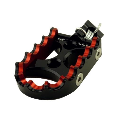 Coppia pedane standard per pilota | corpo nero ed inserti rosso nero | SAM Racing Parts