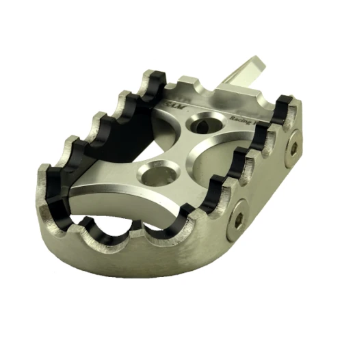 Coppia pedane standard per pilota | corpo argento ed inserti nero argento | SAM Racing Parts