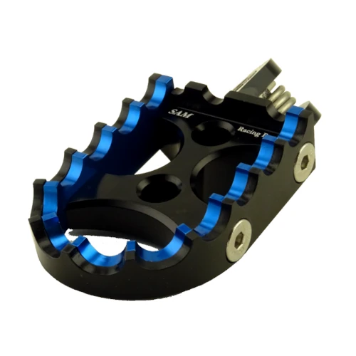 Coppia pedane standard per pilota | corpo nero ed inserti blu nero | SAM Racing Parts