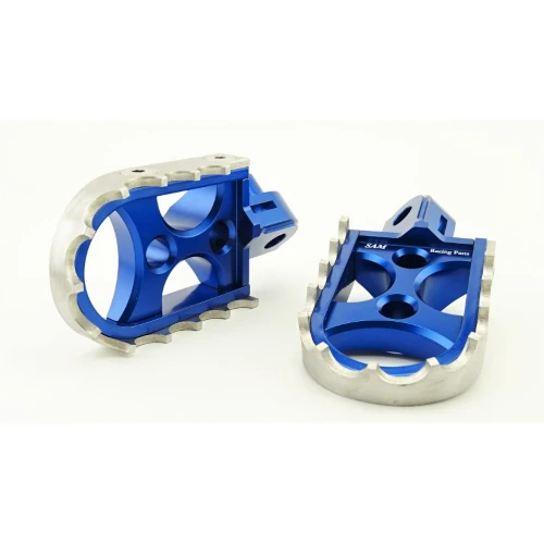 Coppia pedane standard per pilota | corpo blu ed inserto argento | SAM Racing Parts