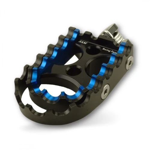Coppia pedane rally per pilota | corpo nero ed inserti blu nero | SAM Racing Parts