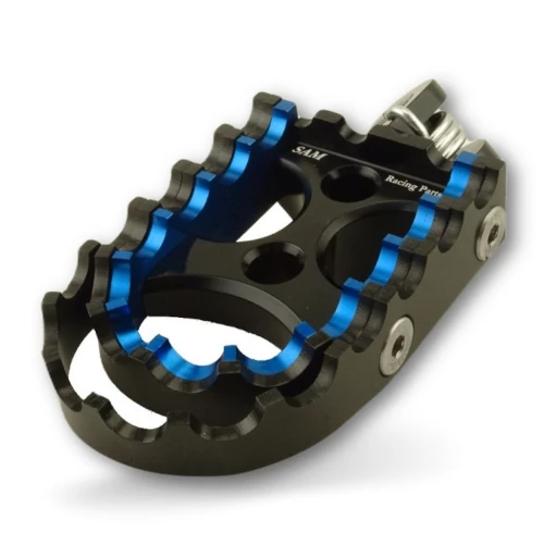 Coppia pedane rally per pilota | corpo nero ed inserti blu nero | SAM Racing Parts