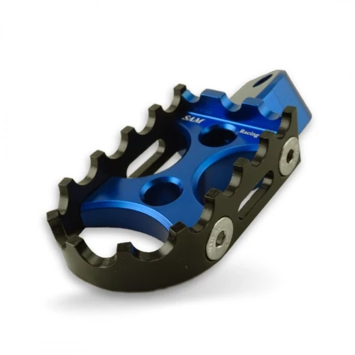 Coppia pedane per passeggero | corpo blu ed inserto nero | SAM Racing Parts
