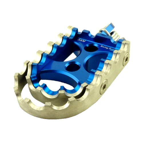 Coppia pedane rally per pilota | corpo blu ed inserti blu argento | SAM Racing Parts