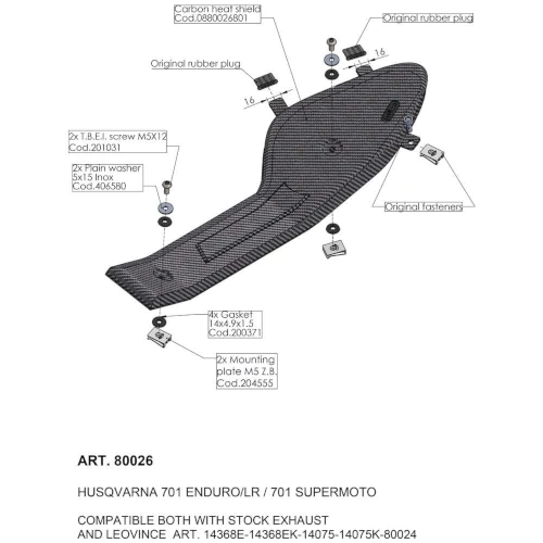 Heat shield made of matte carbon fiber | LeoVince