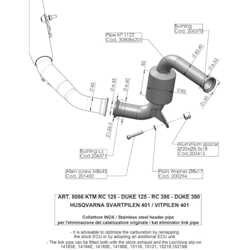 Cat eliminator racing link pipe | LeoVince