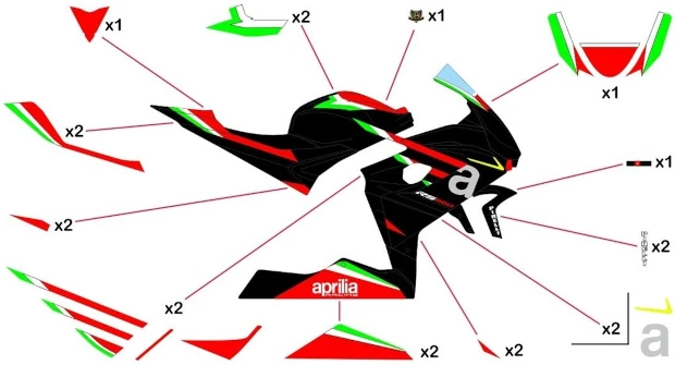 Stickers Aprilia X | race no fluo